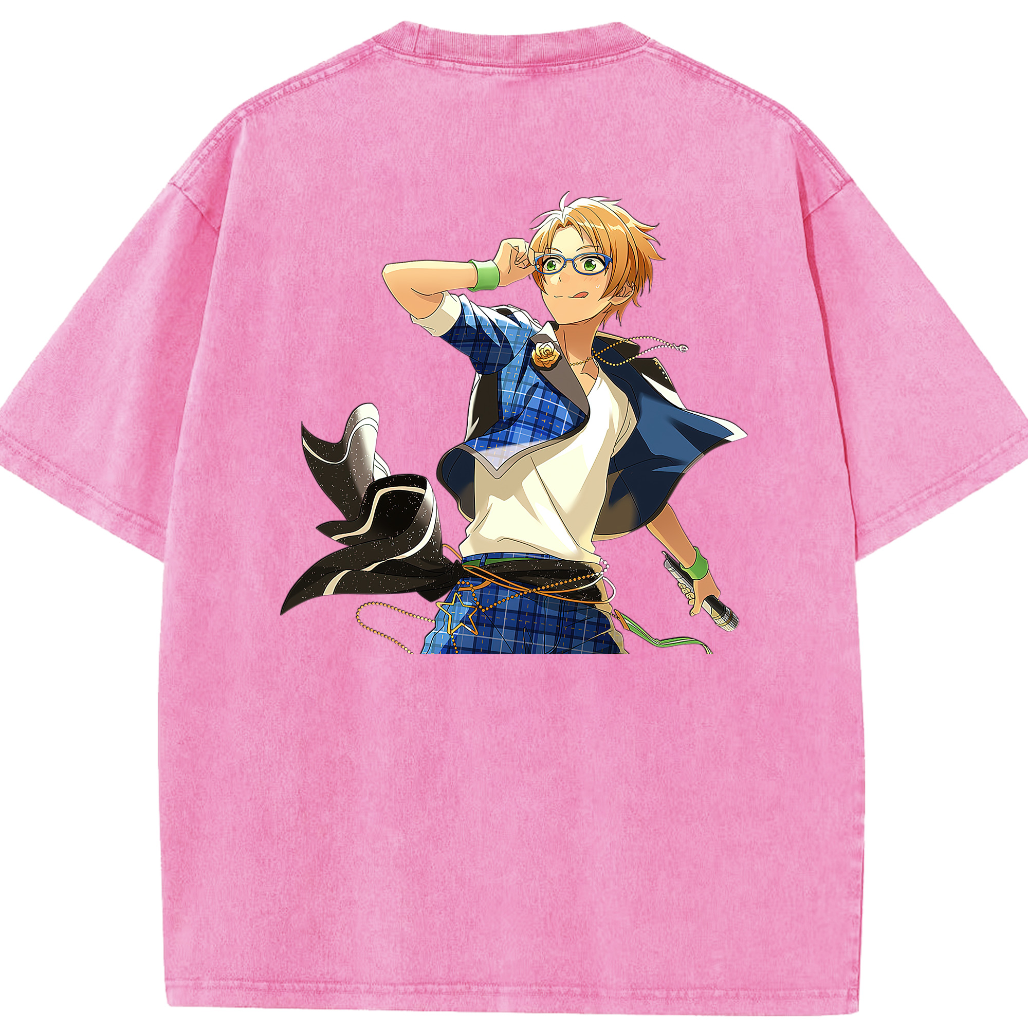 （画像用） あんさんぶるスターズ! Ensemble Stars 綿100% ヴィンテージ風 半袖Tシャツ（背面プリント）